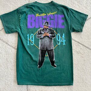 NWOT Notorious B.I.G Brooklyn's Finest Dark Green Graphic Short Sleeve Tee Sz LG